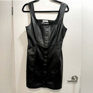 Urban Outfitters Size 6 Button Faux Leather Dress